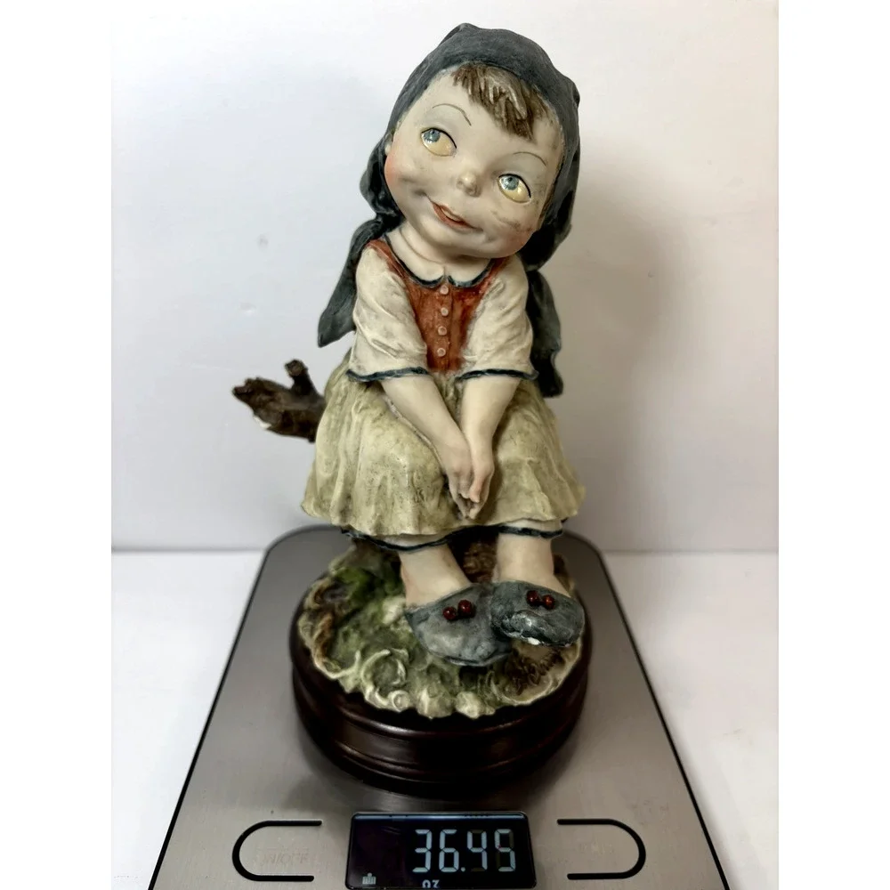 Giuseppe Armani 1981 Signed Resin Figurine Girl on Tree Branch 8” Italy
